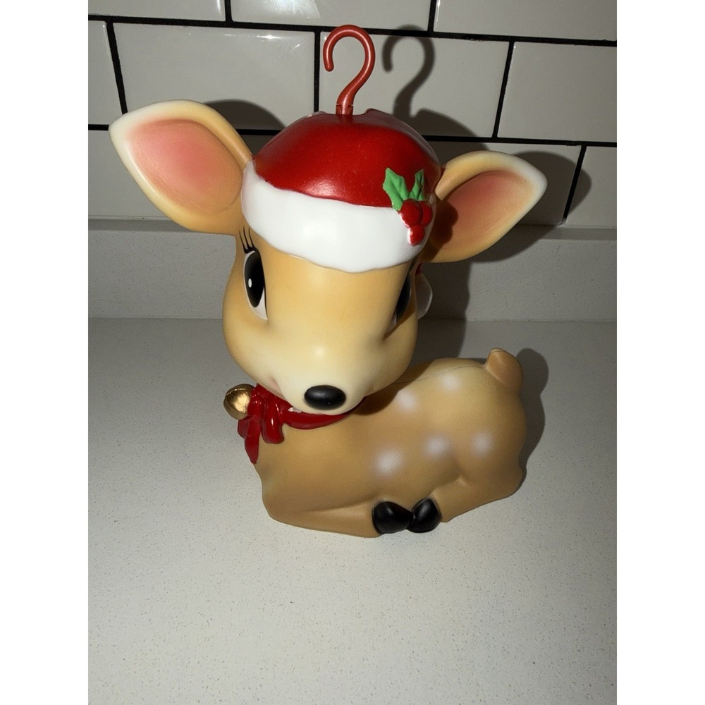 Cracker Barrel Christmas Deer Blow Mold Ornament Hanging/Stand Alone VTG Style
